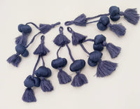 Thumbnail for Grey Silk Fabric Ball Tassels, Latkan, Embellishments