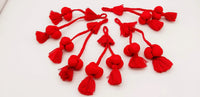 Thumbnail for Red Silk Fabric Ball Tassels, Latkan, Embellishments