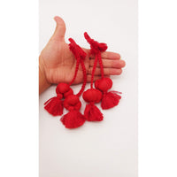 Thumbnail for Red Silk Fabric Ball Tassels, Latkan, Embellishments