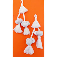 Thumbnail for White Silk Fabric Ball Tassels, Latkan, Embellishments