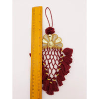 Thumbnail for Gold Hand Embroidered Brown Tassels Latkans, Indian Tassels, Boho Chic Tassels