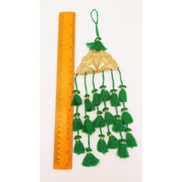 Thumbnail for Gold Hand Embroidered Green Tassels Latkans, Tiered Tassels, Boho Chic Tassels