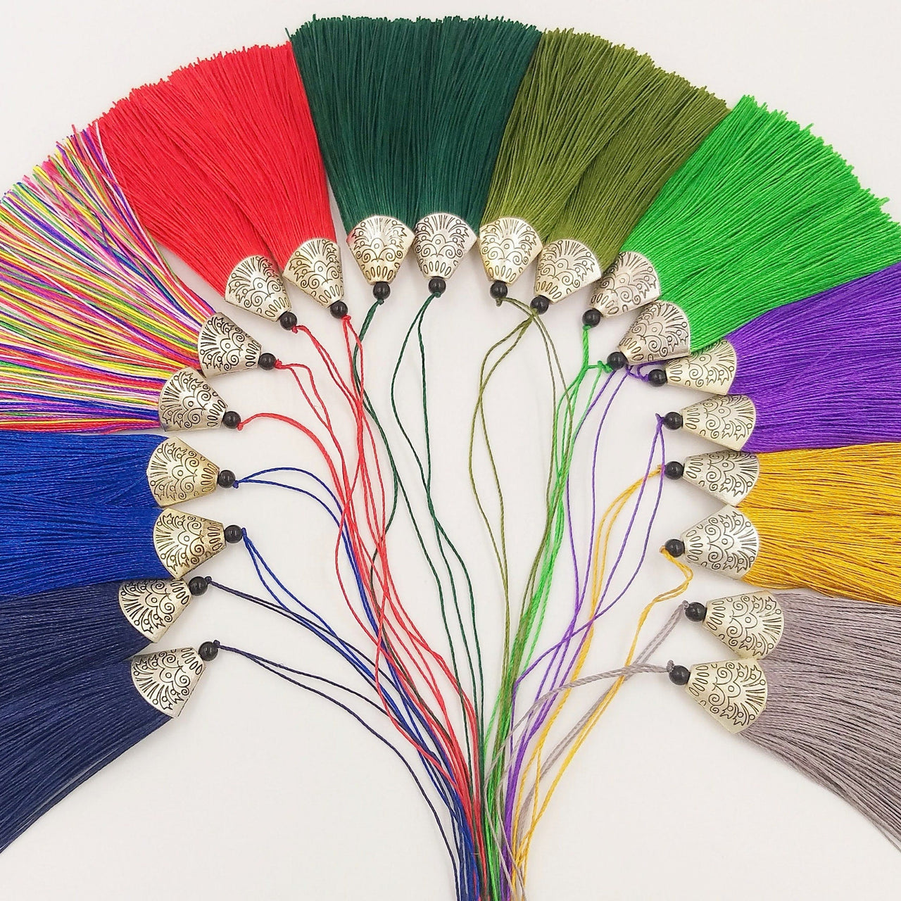 Grey Tassels Artificial Silk Tassel with Cone Cap, Earring Tassel, Bridal Tassels