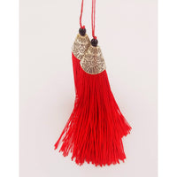 Thumbnail for Red Tassels, Artificial Silk Tassel with Cone Cap, Earring Tassel