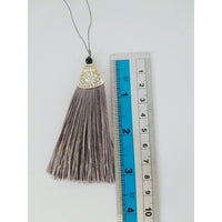 Thumbnail for Grey Tassels Artificial Silk Tassel with Cone Cap, Earring Tassel, Bridal Tassels