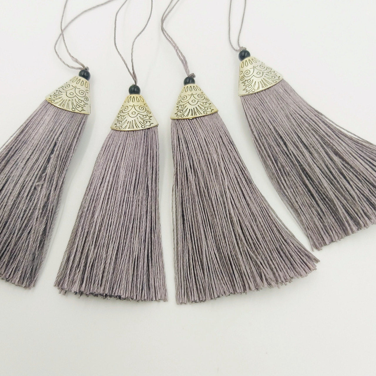 Grey Tassels Artificial Silk Tassel with Cone Cap, Earring Tassel, Bridal Tassels
