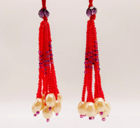 Thumbnail for Red and Purple Bead Tassels Latkan, Indian Latkans, Beaded Danglers