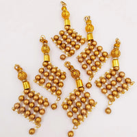 Thumbnail for Handcrafted Gold Bead Tassels Latkan, Indian Latkans, Gold Beaded Danglers