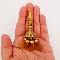 Thumbnail for Handcrafted Gold Bead Tassels Latkan, Indian Latkans, Gold Beaded Danglers