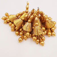 Thumbnail for Handcrafted Gold Bead Tassels Latkan, Indian Latkans, Pearl Bell Tassels