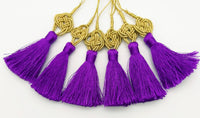 Thumbnail for Purple Tassels Artificial Silk Tassel, Gold Celtic Knot Tassels, Earring Tassel