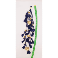 Thumbnail for Navy Blue And Gold Fabric Balls Bunch Tassels, Latkan, Embellishments