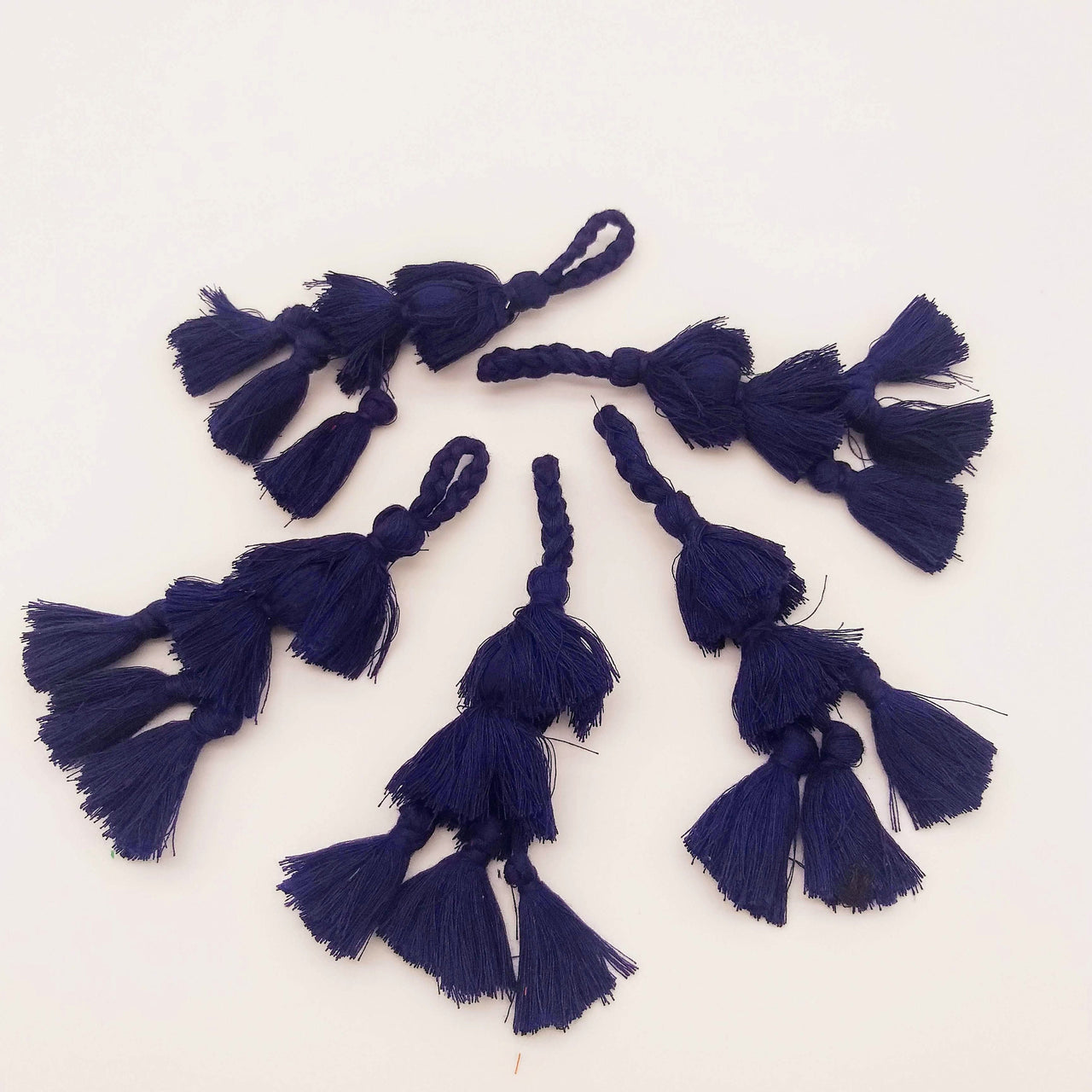 Navy Blue Tassels, Cotton Tassels, Bohemian