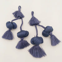 Thumbnail for Grey Silk Fabric Ball Tassels, Latkan, Embellishments
