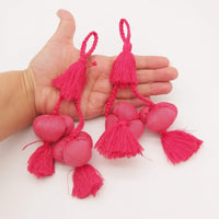 Thumbnail for Pink Silk Fabric Ball Tassels, Latkan, Embellishments
