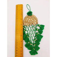 Thumbnail for Gold Hand Embroidered Green Tassels Latkans, Indian Tassels, Boho Chic Tassels