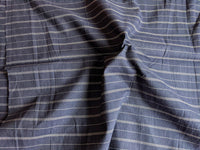 Thumbnail for Navy Blue Cotton Stripes Fabric, Striped Handloom Fabric, Quilting Fabric
