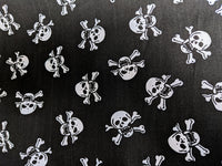 Thumbnail for Black Pirate Skull And Crossbones Polycotton Halloween Fabric, Sewing Fabric, 43Inches Wide