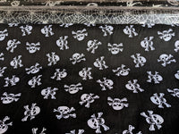 Thumbnail for Black Pirate Skull And Crossbones Polycotton Halloween Fabric, Sewing Fabric, 43Inches Wide