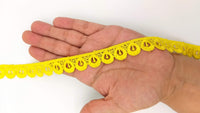 Thumbnail for 9 Yards Yellow Embroidery Polyester Lace Trim, Approx. 18mm Wide, Fringe Trim