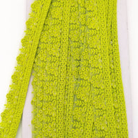 Thumbnail for Green Net Lace Trim With Floral Embroidery And Gold Sequins, Sequinned Trim, Wedding Trim Bridal Trim