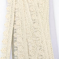 Thumbnail for Off White Net Lace Trim With Floral Embroidery And Gold Sequins, Sequinned Trim, Wedding Trim Bridal Trim
