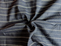Thumbnail for Navy Blue Cotton Stripes Fabric, Striped Handloom Fabric, Quilting Fabric