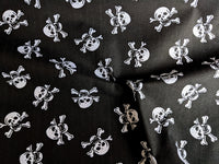 Thumbnail for Black Pirate Skull And Crossbones Polycotton Halloween Fabric, Sewing Fabric, 43Inches Wide