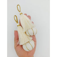 Thumbnail for Beige and Gold Pumpkin Tassels, Latkan, Indian Tassels