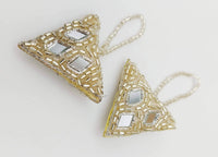 Thumbnail for Light Gold Beaded Mirror Tassels Latkan, Bridal Tassels, Decorative Tassels
