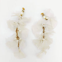 Thumbnail for White Tissue and Chain Latkan Indian Latkans, Pear Latkan Tassels, Blouse Latkan Sewing Latkans Bridal Tassels 1 Pair