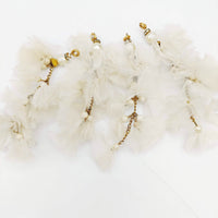 Thumbnail for White Tissue and Chain Latkan Indian Latkans, Pear Latkan Tassels, Blouse Latkan Sewing Latkans Bridal Tassels 1 Pair