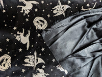 Thumbnail for Black And Silver Halloween Pumpkin, Witch, Bats Foil Fabric