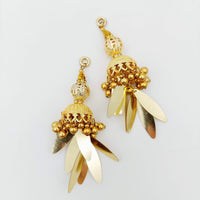 Thumbnail for Handcrafted Gold Tassels Latkan In Long Sequins and Pearl Beads, Indian Latkans, Sewing Latkans