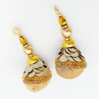 Thumbnail for Copper Silk Fabric Ball Tassels with Bugle Beads and Metallic Sequins, Latkan, Dupatta Tassel