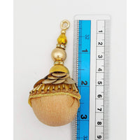 Thumbnail for Copper Silk Fabric Ball Tassels with Bugle Beads and Metallic Sequins, Latkan, Dupatta Tassel
