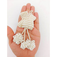 Thumbnail for Off White Handmade Beaded Tassel, Sari Blouse Latkan, Decorative Tassels