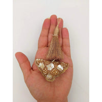 Thumbnail for Copper Tassels In Gold and White Bead and Sequins, Indian Latkans, Blouse Latkan
