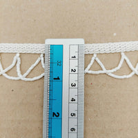 Thumbnail for White Hand Embroidered Fringe Lace Trim With White Bugle Beads, Fringe Trim, Beaded Fringing
