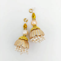 Thumbnail for Handcrafted Light Gold Bead Tassels Latkan, Indian Latkans, Pearl Bell Tassels