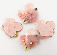 Thumbnail for Hand Embroidered Pink Applique With Cowrie Shell, Sequins,Pearl and Feather Pom Pom