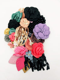 Thumbnail for Handcrafted Multicolor Floral Applique With Sequins Fringe Tassel
