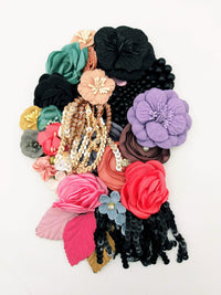 Thumbnail for Handcrafted Multicolor Floral Applique With Sequins Fringe Tassel