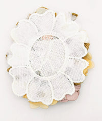 Thumbnail for Handcrafted Jute Floral Applique in White, Mauve, Brown and Beige