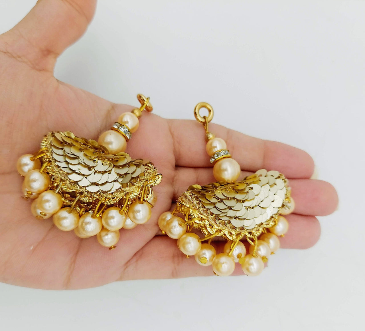 Gold Pearl Beads and Sequins Tassels Latkan, Indian Latkans, Blouse Latkan