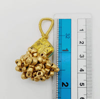 Thumbnail for Gold Engraved Diamond Charm With Flatback, Beaded Tassels Latkan, Indian Latkans