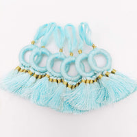 Thumbnail for Set of 2 Blue Hoop Tassels, Indian Tassels, Boho Chic Tassels