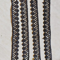 Thumbnail for Black Thread Trim, Cotton Lace Trim, Circle Wheel Trim