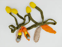 Thumbnail for Hand Embroidered Peas in a Pod Applique, Peach Embroidery, Seed Pod Applique