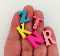 Thumbnail for Mixed Multicoloured Alphabet Wood Beads, Random A-Z Beads, Set of 50